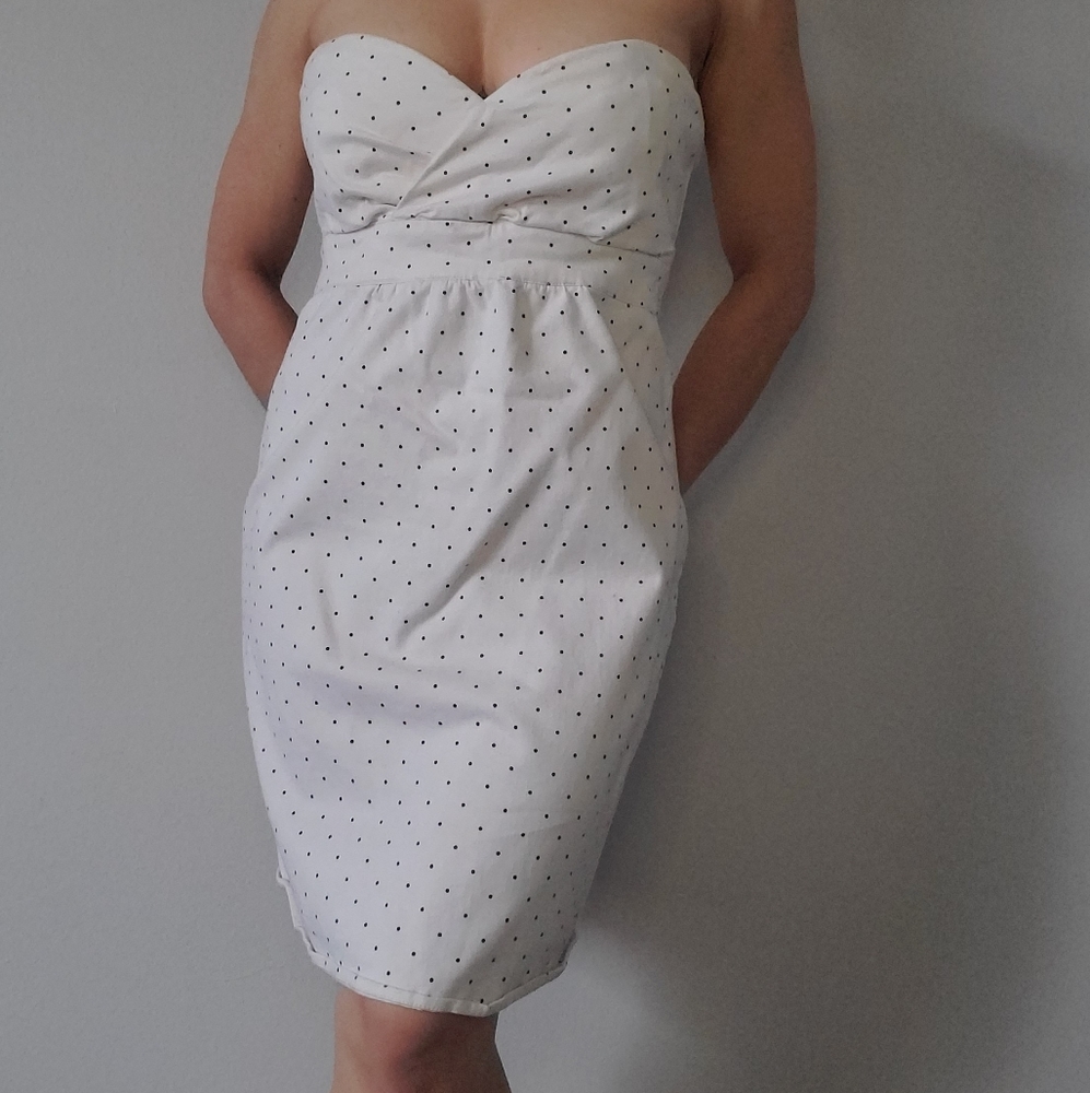 Strapless ivory mini dress